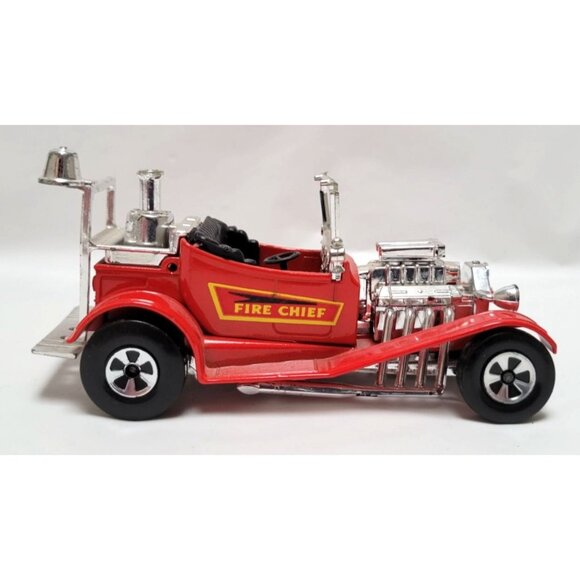 Vintage 1974 Matchbox Speed Kings Red Diecast Plastic Fire Chief Toy Car K50-53 - Picture 3 of 7